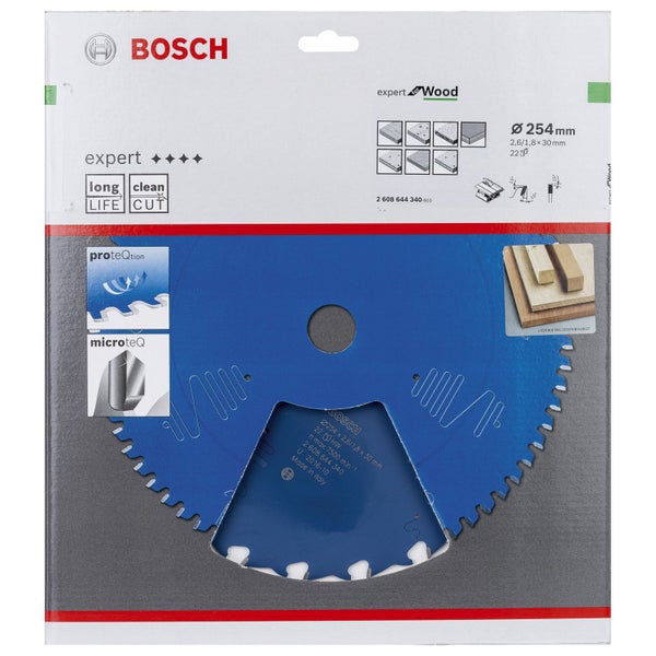 Bosch Logo Expert Wood Kreissägeblatt, 254 Millimeter Durchmesser