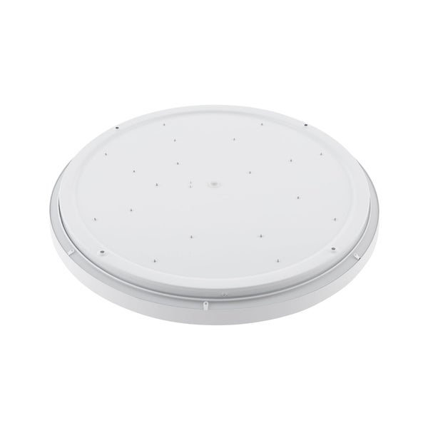 Runde LED-Deckenleuchte in Weiß mit flachem Design.