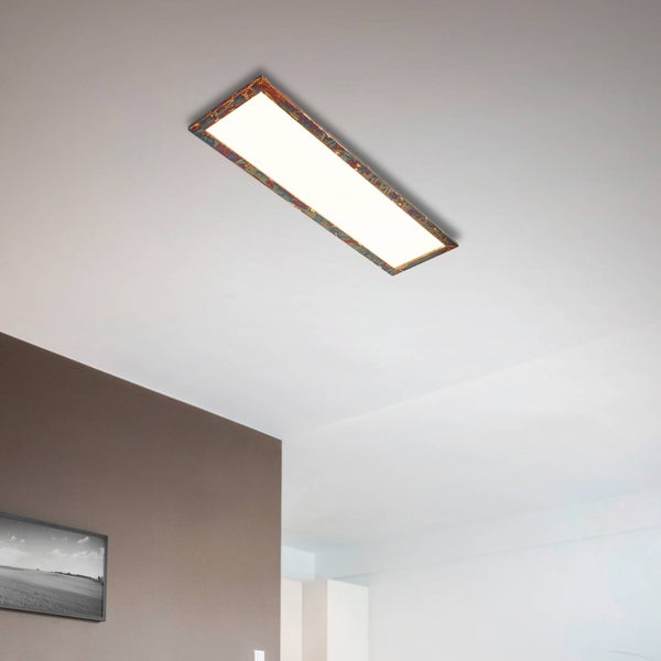 quitani LED Deckenleuchte (LED Panel) Aurinor (Modern) in Bronze aus Aluminium (1 flammig, ) - Lampe Deckenlampe Wohnzimmerleuchte