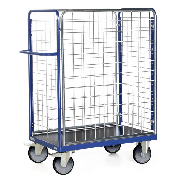 Rollwagen mit Gitterwänden und Ablagefläche
