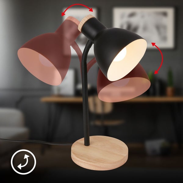 Tischlampe Tischleuchte Büro Schlafzimmer Kabelschalter Schwenkbar Flur