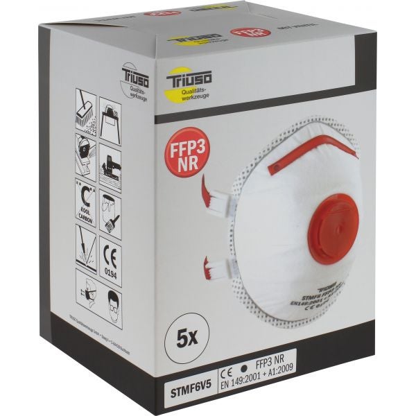 Triuso Schutzmasken FFP3 + Ventil Industrie - 5 Stück je Verpackungseinheit