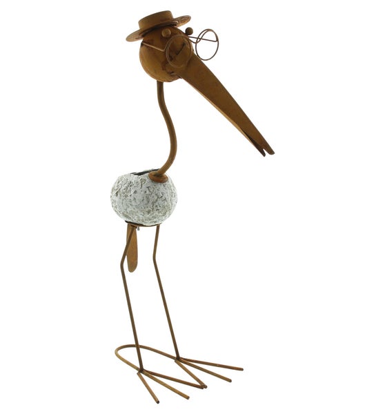 FRANK FLECHTWAREN | LED-Vogel Rost, METALL, KUNSTSTOFF, 33 x 14 x 46,5 cm