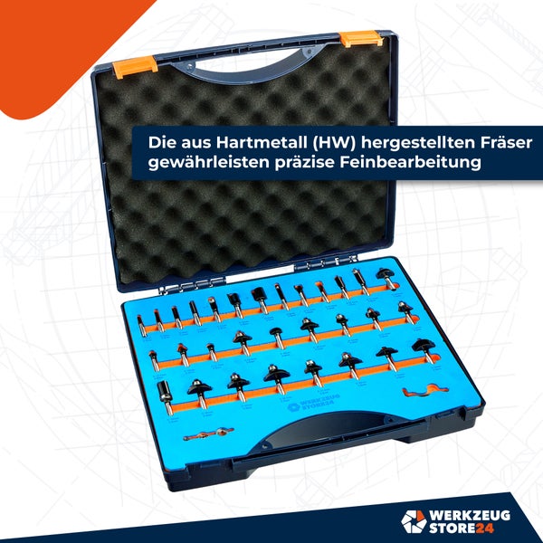 WS24 Fräser-Set 8 mm Schaft 30tlg. - WS24-100064
