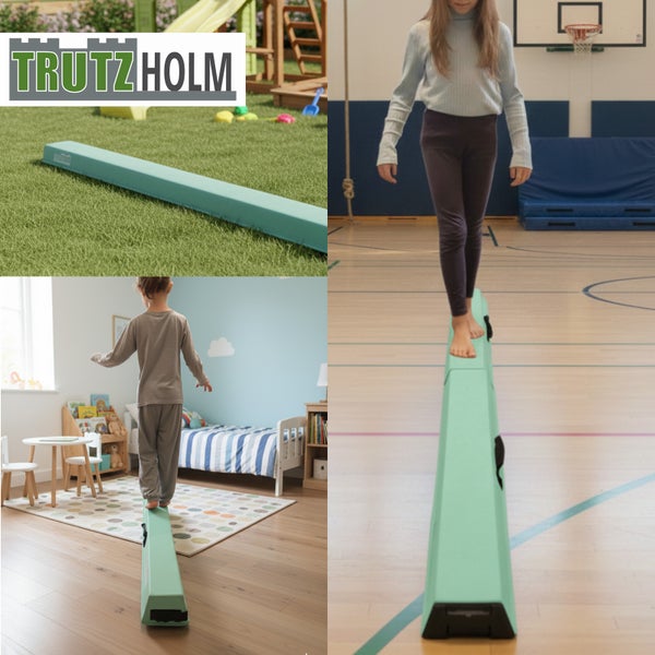 Gymnastik-Schwebebalken für Kinder, 6 Zentimeter hoch, 10 Zentimeter breit, hautfreundlicher Vliesstoff, abgerundete Kanten.