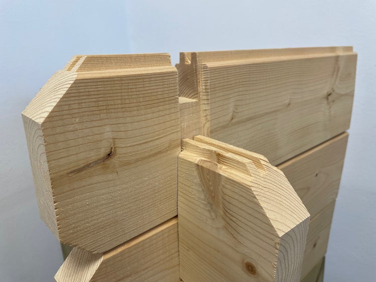 Veranda zum Gartenhaus 6x2 m - Farbe Holz