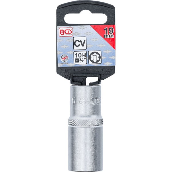 BGS Steckschlüssel-Einsatz Super Lock tief Antrieb Innenvierkant 10 mm (3/8) SW 19 mm - 2609