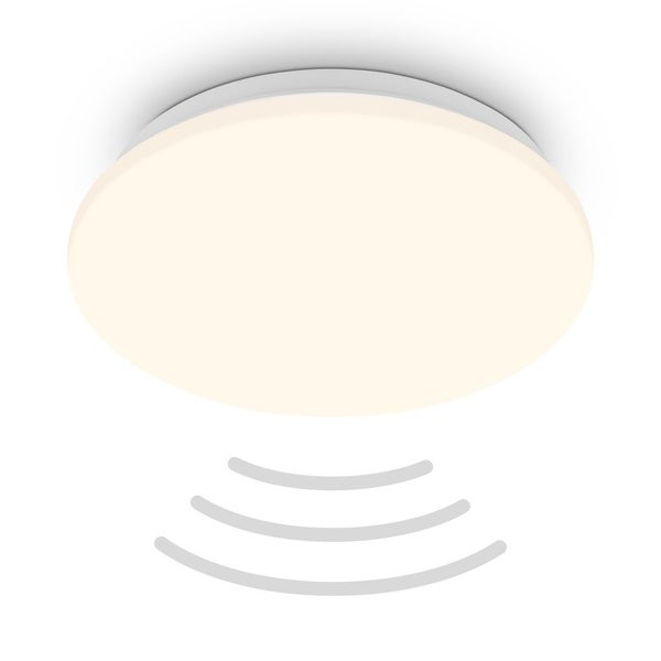 Runde LED-Deckenleuchte mit Sensor, flaches Design, warmweißes Licht