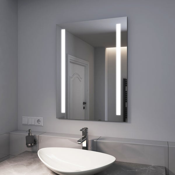 EMKE LED Badspiegel 80x60cm Badezimmerspiegel mit Kaltweißer Beleuchtung