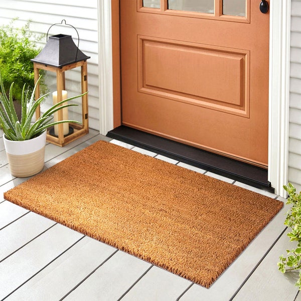 FLOORDIREKT Fußmatte Kokos - Eingangsmatte aus Kokos - Fußabtreter - Natur - 24 mm - 80 x 100 cm