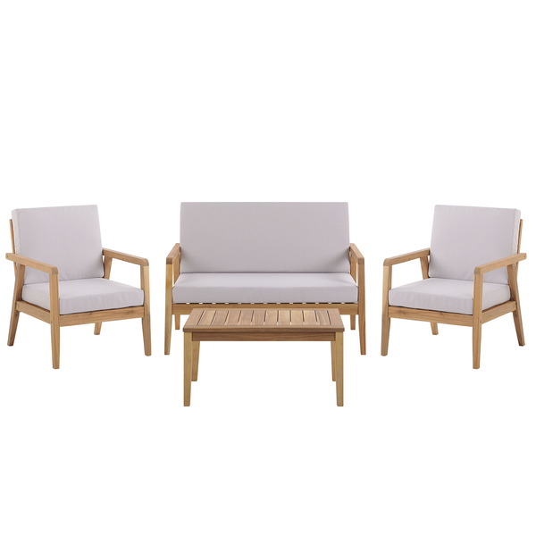 Lounge Set mit Tisch 4-Sitzer PALLANO Akazienholz Taupe