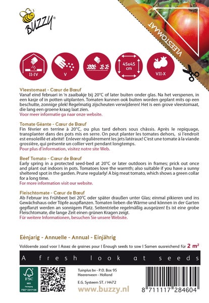 Samentüte Fleischtomate Coeur de Boeuf mit Anweisungen