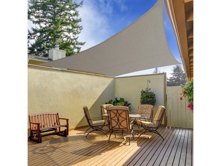 FLOORDIREKT Sonnensegel - Wasserabweisend - Rechteckig - für Garten, Terrasse und Balkon - Grau 3 x 3 m