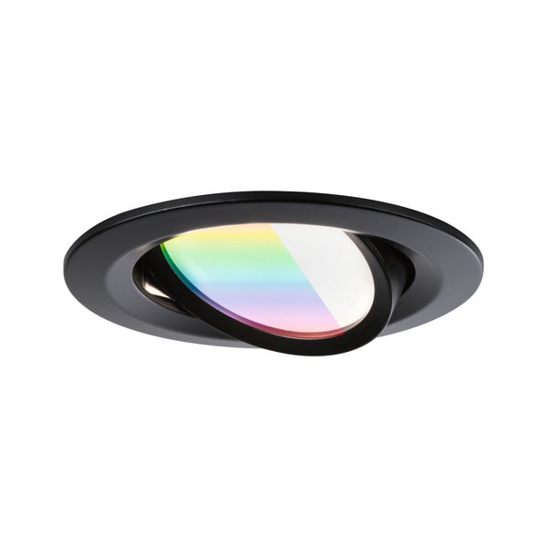 LED Einbauleuchte Nova Coin rund 84mm 50° RGBW+ 3x6W 3x500lm 230V Schwarz matt Aluminium