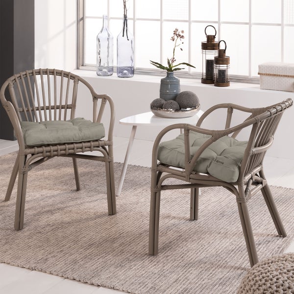 Beautissu Flair Loungekissen Outdoor Sitz 50x50x10cm Hellgrau