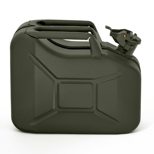 BW® Kraftstoffkanister Metall Benzinkanister 2x 10 Liter - Bronzegrün - RAL 6031-F9 - TÜV-geprüft und UN-Zulassung - Made in Europe