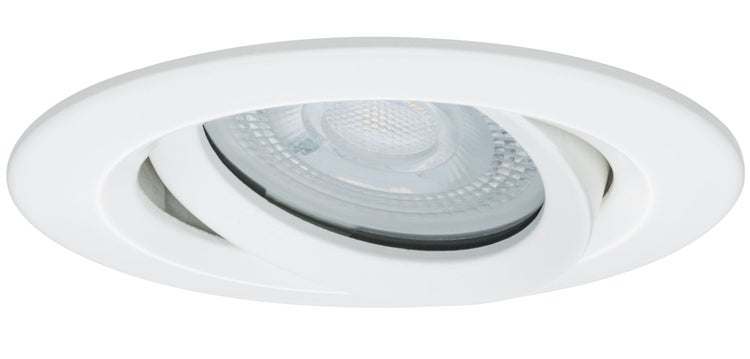 LED Einbauleuchte Nova Plus Einzelleuchte schwenkbar IP65 rund 93mm 30° GU10 7W 460lm 230V dimmbar 2700K Weiß matt
