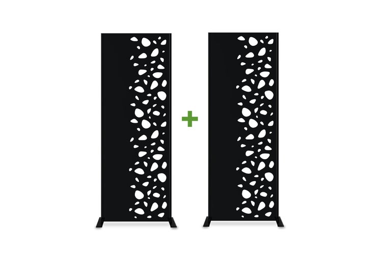 Set mit 2 dekorativen Paneelen SUNNY Schwarz H.160cm, rechte Seite mit Mustern