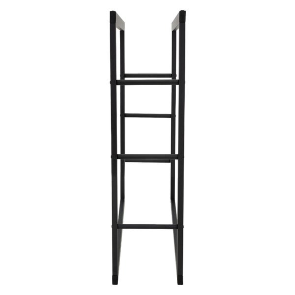 ML-Design Kaminholzregal 80x100x25 cm, rechteckig, Schwarz, Metall, Innen/Außen, Brennholzregal Holzaufbewahrung aus beschichtetem Stahl, Kaminholzständer Kaminholzhalter Feuerholzregal für Kamin/Ofen