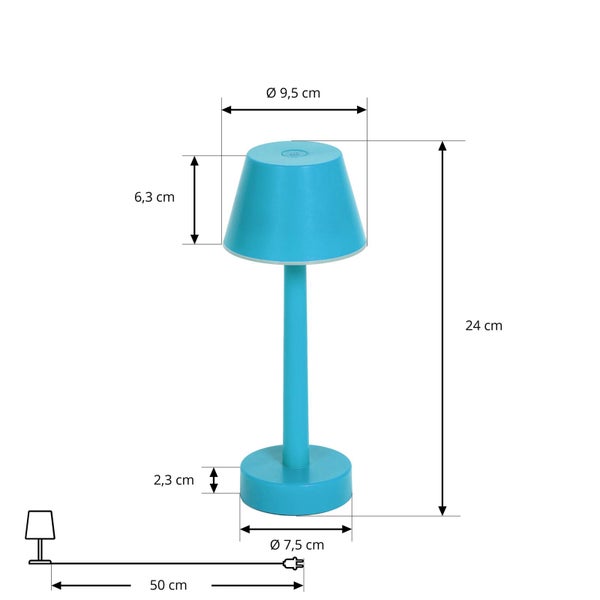 Lindby LED Akkutischlampe dimmbar, RGBW Funktion Akku Tischlampe kabellos mit Touchdimmer aufladbare tragbare Tischleuchte Akkulampe Garten IP44