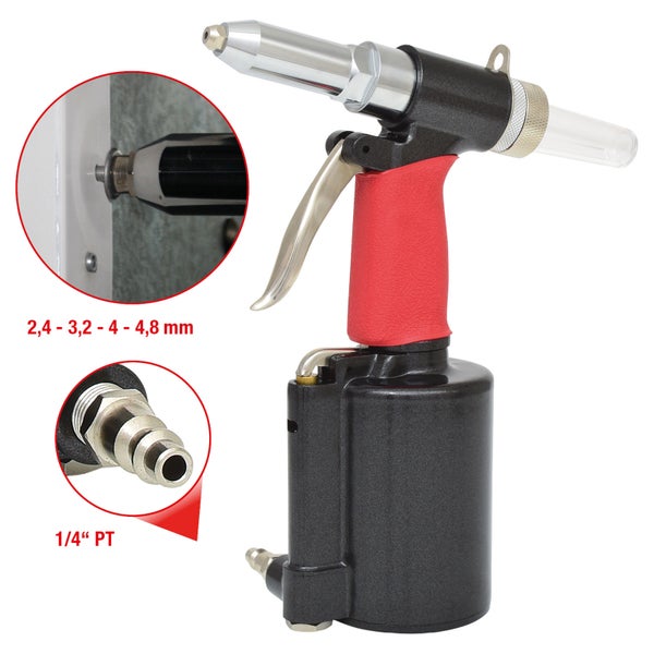 Druckluft-Blindnietpistole für Nieten mit einem Durchmesser von 2,4 bis 4,8 mm