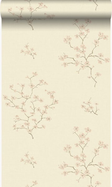 Origin Wallcoverings Tapete Blüte Beige und Rosa - 53 cm x 10.05 m - 346545