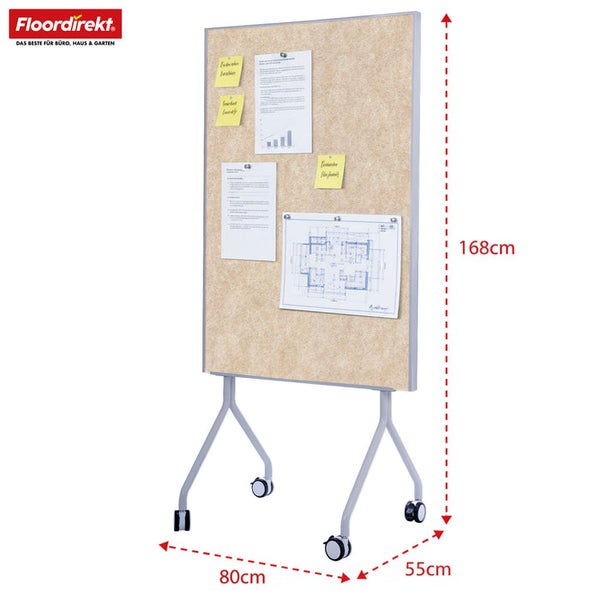 Mobile Pinnwand mit Dokumenten und Notizen