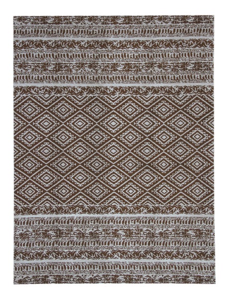 Flachflor Teppich Coralie Braun Vintage 80 x 150 cm