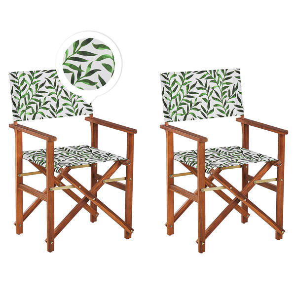 Gartenstuhl 2er Set CINE Akazienholz Dunkelbraun