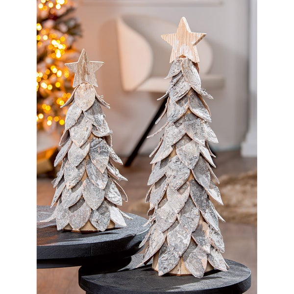 Dekoobjekt GILDE Weihnachtsbaum Höhe 51cm Durchmesser 21cm naturfarben Holz