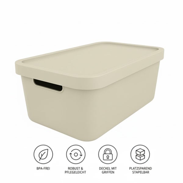 Aufbewahrungsbox mit Deckel, BPA-frei, robust und stapelbar