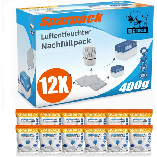 Sparpack Luftentfeuchter Nachfüllpack, 12er-Packung