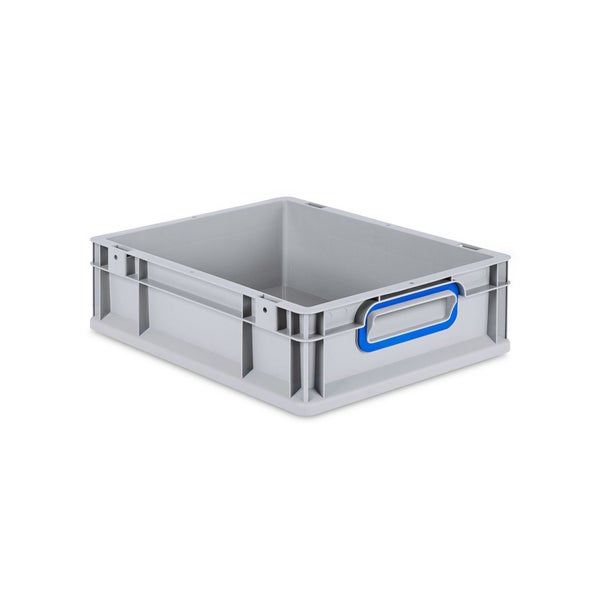 PROREGAL Eurobox Nextgen Color HxBxT 12 x 30 x 40 cm 11 Liter Griffe Blau Geschlossen Glatter Boden Eurobehälter Transportbox