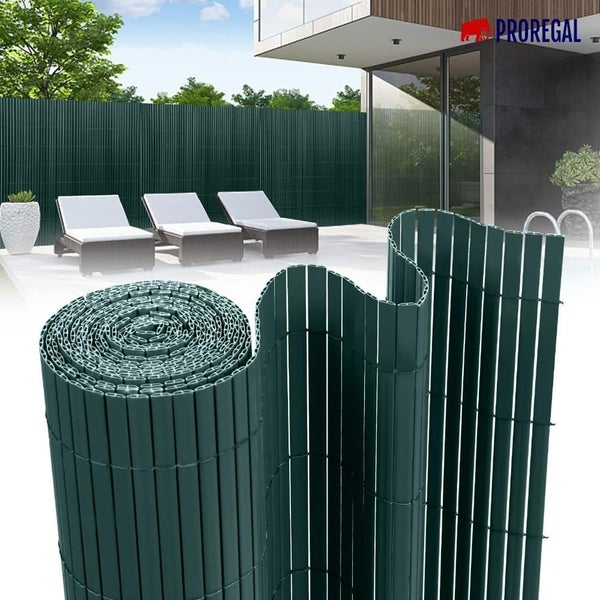 PROREGAL Fi-Chi – Premium Sichtschutzmatte Zaun Sichtschutz PVC- Sichtschutzmatte Gartensichtschutz Höhe 1,5 m Länge 3 m HxL 1,5 x 3 m Grün