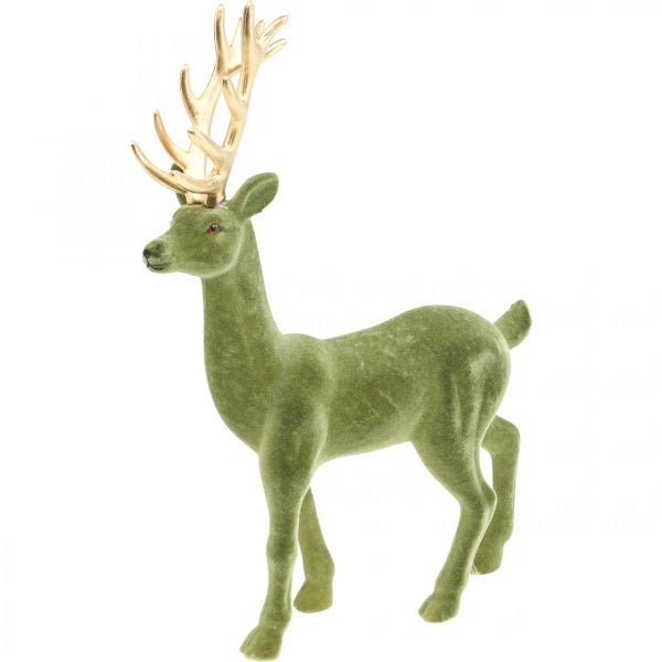 Dekofigur Reh aus Textil mit goldenem Geweih