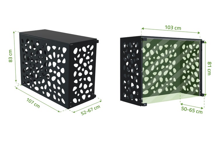 Abdeckung für Klimaanlage mit den Maßen 107 x 83 x 52-67 cm