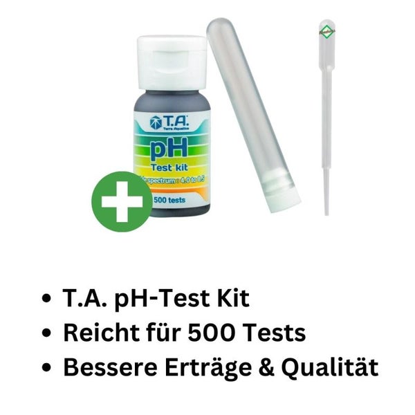 T.A. pH-Teststreifen Set – 500 Tests für Pflanzen, Pool & Boden | Einfache, schnelle & präzise pH-Messung mit Reagenzglas