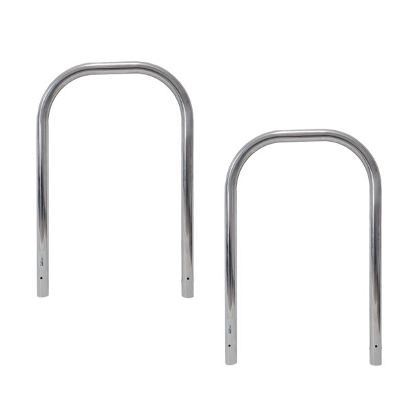 Zwei silberne Fahrradbügel aus Metall