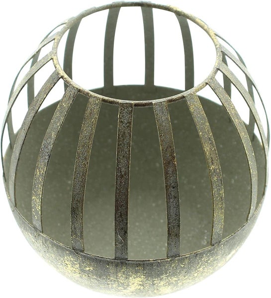 Dekoleidenschaft Windlicht Gold aus Metall mit Glaswindlicht, Teelichthalter, Kerzenhalter, Tischdekoration für Wohnzimmer, Balkon & Garten