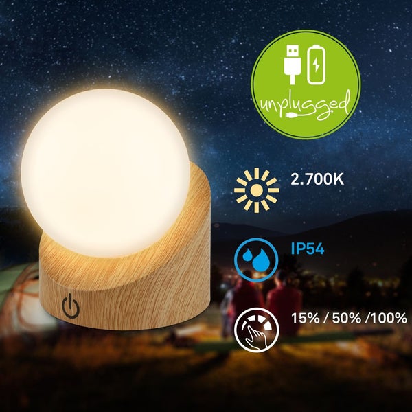 Mini LED Tischlampe kabellos IP54 Tischleuchte Akku Aussen/Innen Dimmbar Touch