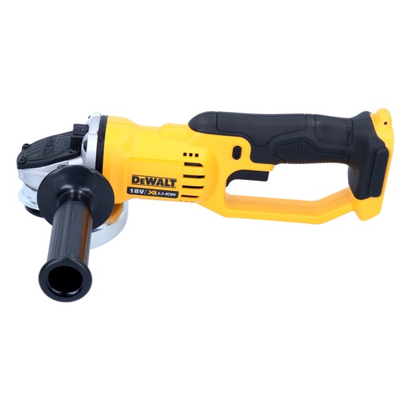 DeWalt Akku-Winkelschleifer 18 Volt mit Seitengriff in Gelb und Schwarz.