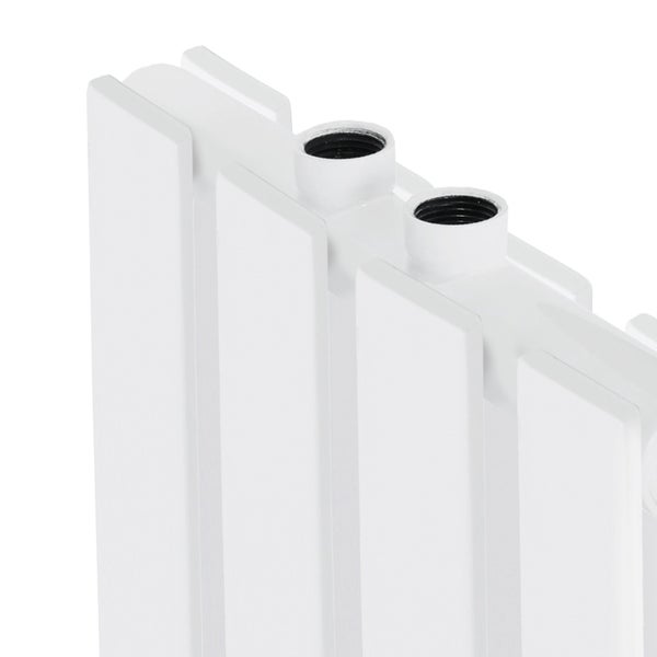ML-Design Paneelheizkörper Doppellagig 1800x300 mm Weiß Mittelanschluss mit Bodenanschlussgarnitur Durchgangsform Multiblock Thermostat, Badheizkörper Vertikal Designheizkörper Flachheizkörper Heizung