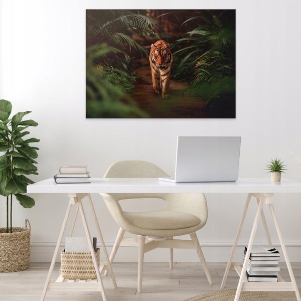 Leinwandbild Tiger Natur Modern Bilder Wohnzimmer 100X70 cm