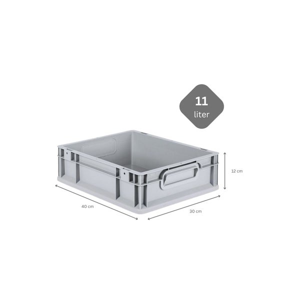 PROREGAL SuperSparSet 16x Eurobox NextGen Grip mit Auflagedeckel mit 4 Schwarzen Schiebeschnappverschlüssen HxBxT 12 x 30 x 40 cm 11 Liter