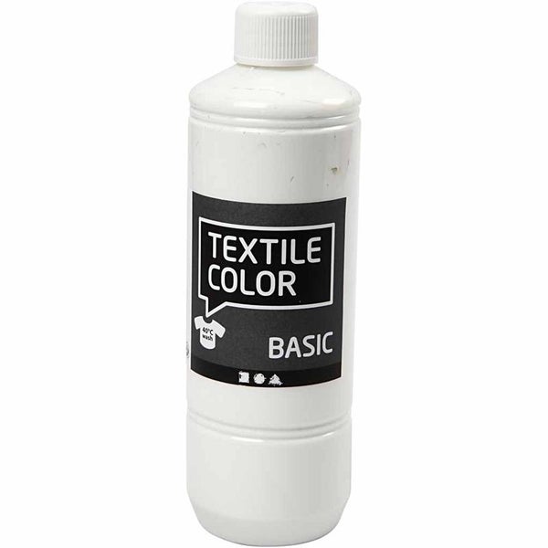 Creativ Company  Textilfarbe, Weiß, 500 ml, 1 Flasche