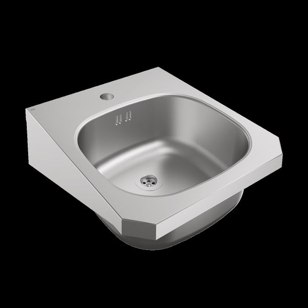 KWC Edelstahl Waschbecken mit Hahnloch und Überlauf