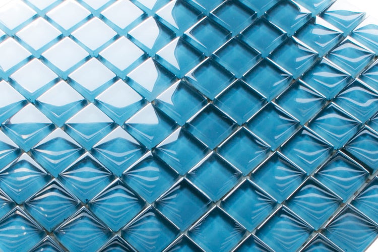 Glasmosaik auf Netz für Bad und Küche 30cm x 30cm  - Sapphire seas
