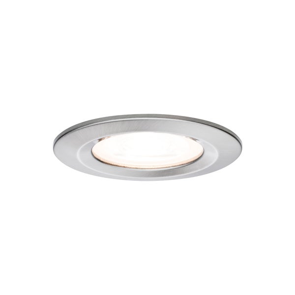 LED Einbauleuchte Nova Basisset starr IP44 rund 78mm GU10 3x6,5W 3x460lm 230V 2700K Eisen gebürstet
