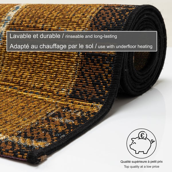 Gewebter Outdoorteppich mit abstrakten Muster Auora Gold 60x100 cm