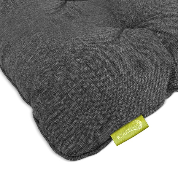 Beautissu Beauflair Loungekissen Outdoor Rücken 50x40x12cm Graphitgrau